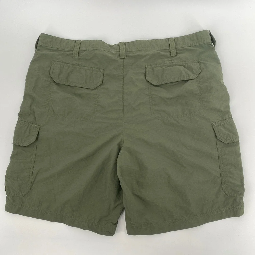 Croft Barrow Cargo Shorts Mens 42 Green Nylon Utility Gorpcore Hiking Outdoors